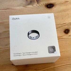Oura Ring (Oura) Black Smart Ring - Size 8 with Two Chargers (Boxed)